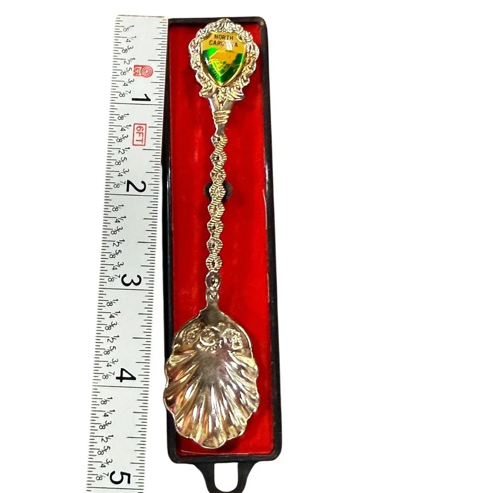 Vintage North Carolina Souvenir‎ Spoon Shell Bowl Enamel Tar Heel State Japan